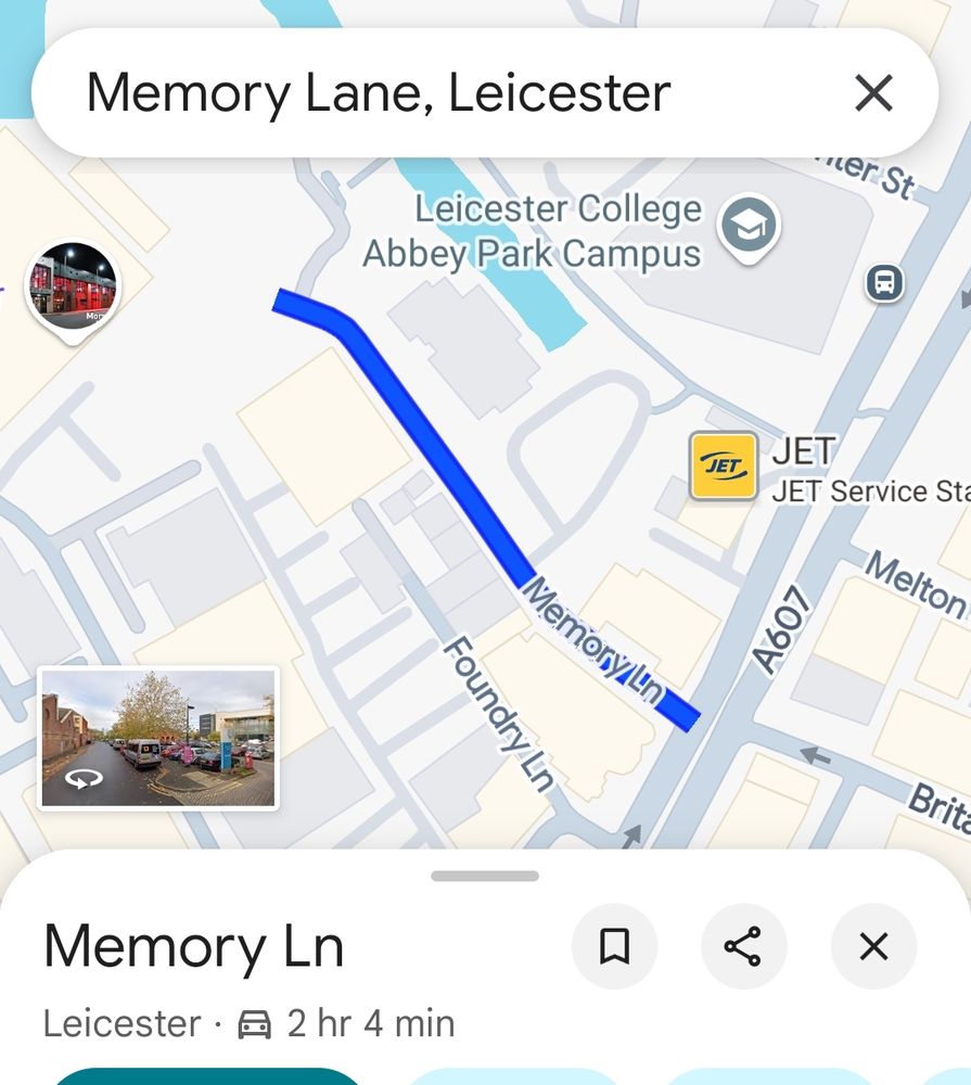 Map of memory lane, Leicester