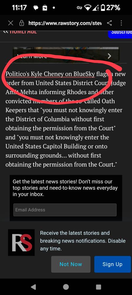 BlueSky being quoted in a media news outlet as a major and legitimate news source. The image is highlighting a quote from Politico's Kyle Cheney stating that he is on BlueSky. There is no mention of other social media platforms. 
