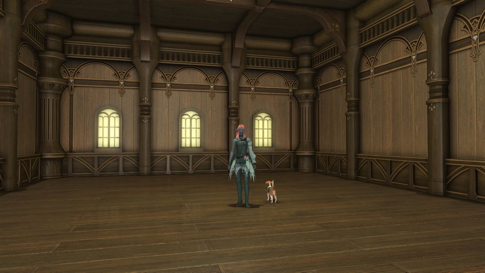 Tali standing in the middle of an empty apartment