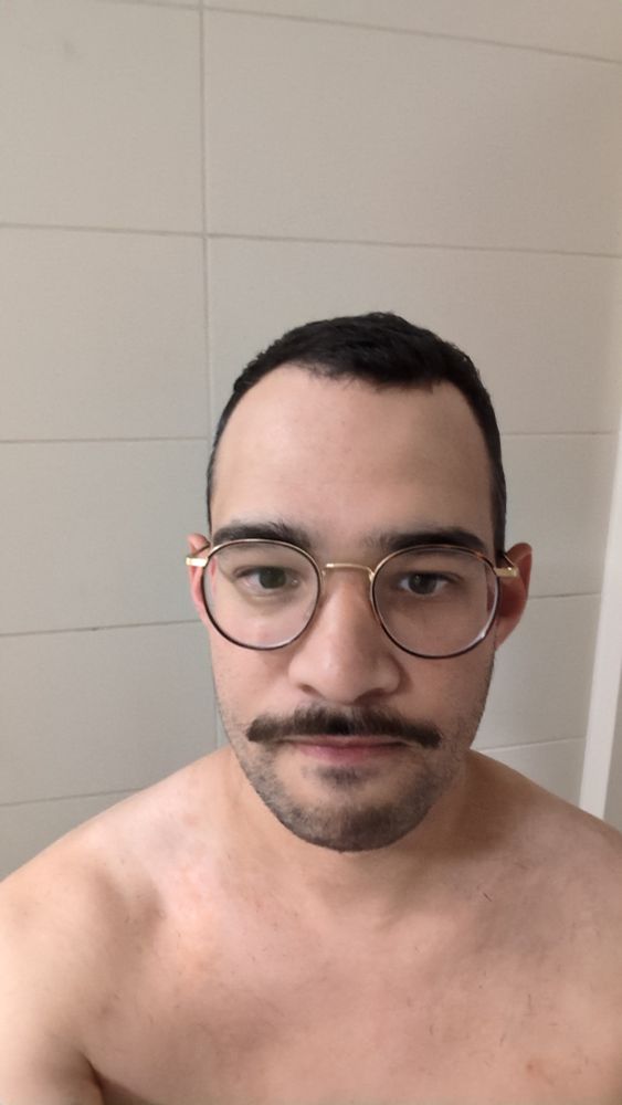 The look of a broken man who through hubris now has a moustache. The gods have forsaken him.