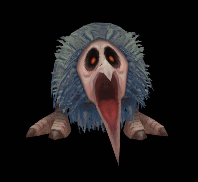 Lowpoly 3d model of a blue kiwi bird squawking