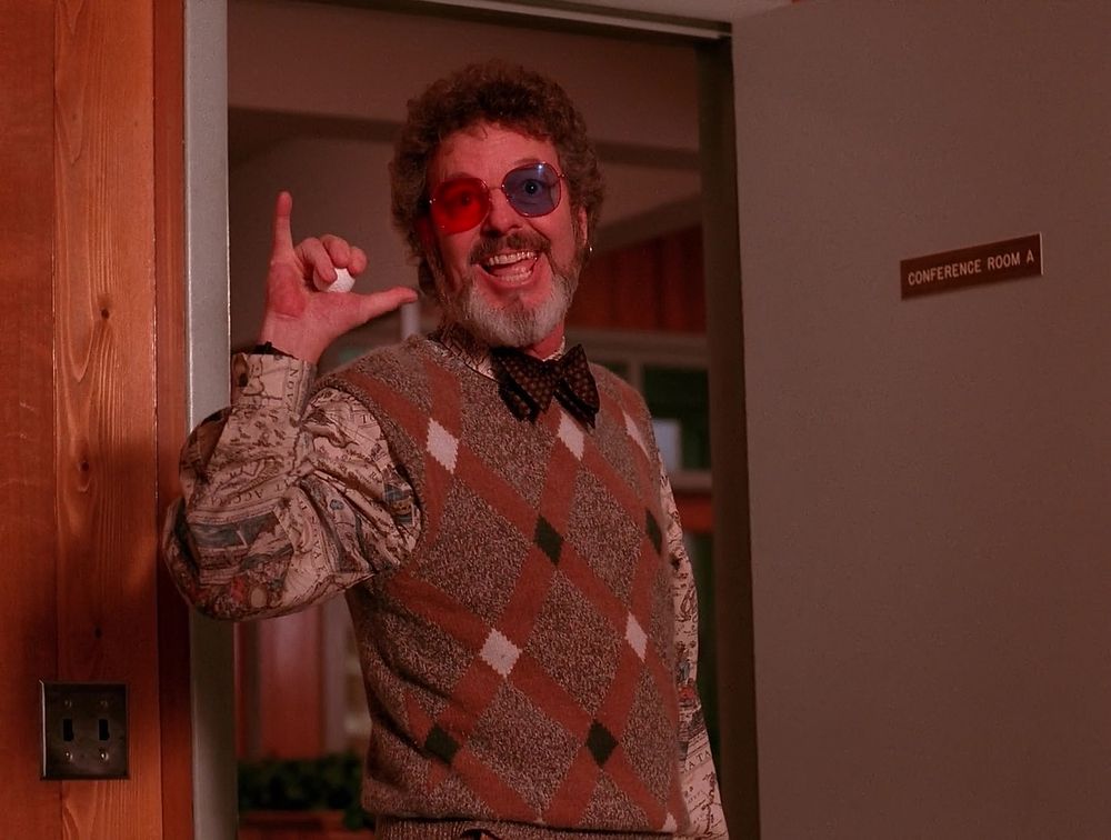 Russ Tamblyn as Dr. Lawrence Jacoby in a "TWIN PEAKS" scene