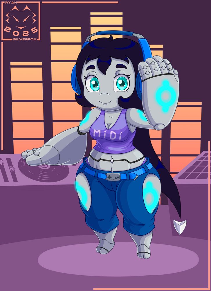 My bot character Pixel as a DJ