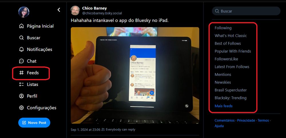 Use no navegador! Tenho certeza de que você vai gostar, pois tem a opção de escolher abas no #FEEDS