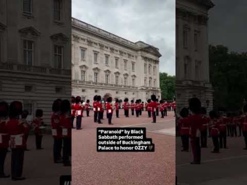 “Paranoid” by Black Sabbath outside of the Buckingham Palace 🖤💜🥹 #ozzy #ripozzy #ozzyforever