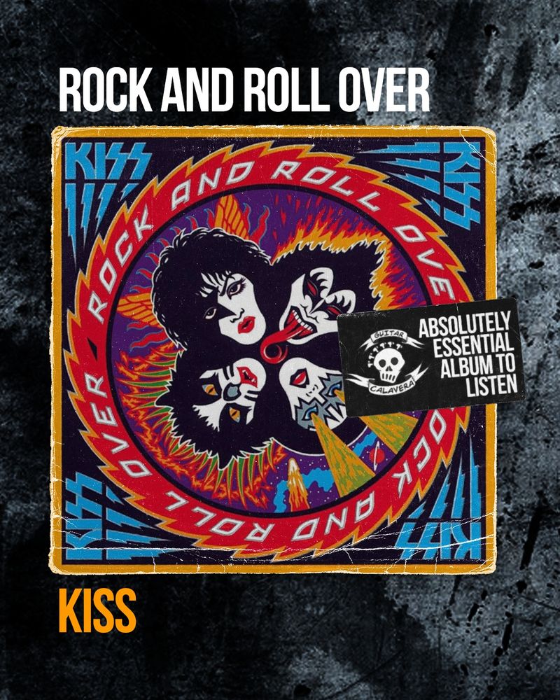 Portada de Rock and Roll Over de Kiss: Hace 49 años, KISS lanzaba Rock and Roll Over (1976): pura energía, actitud y riffs que definieron el hard rock setentero.  Con “Calling Dr. Love”, “Hard Luck Woman” y una portada legendaria