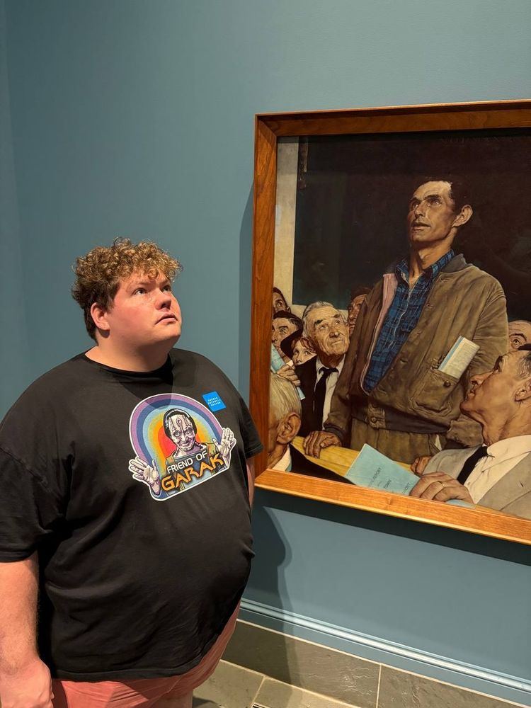 Me standing next to Norman Rockwell's Freedom of Speech painting. The one frequently used when folks are about to drop a hot take
