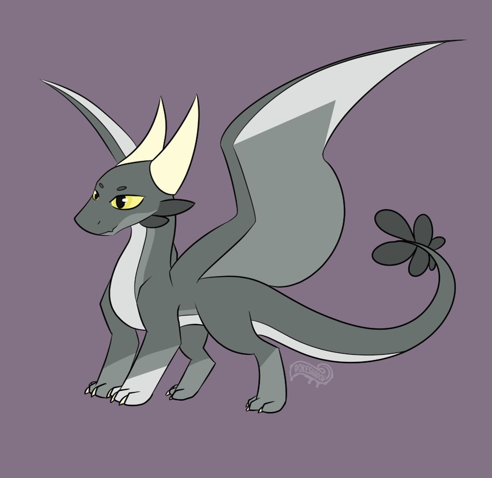 The same art of the dragon but without any of the background elements