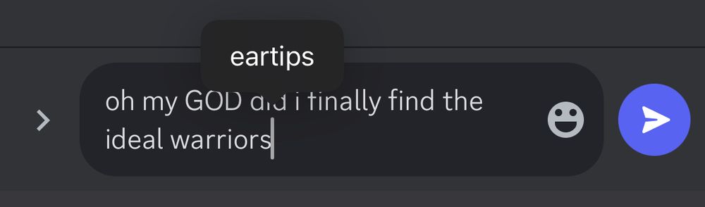 screenshot of iOS trying to autocorrect “warriors” from “eartips”