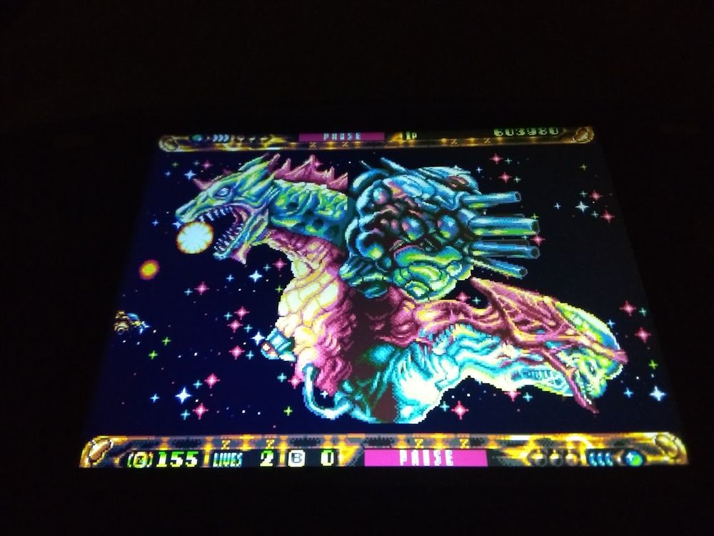 A boss battle in ZPF on Sega Genesis