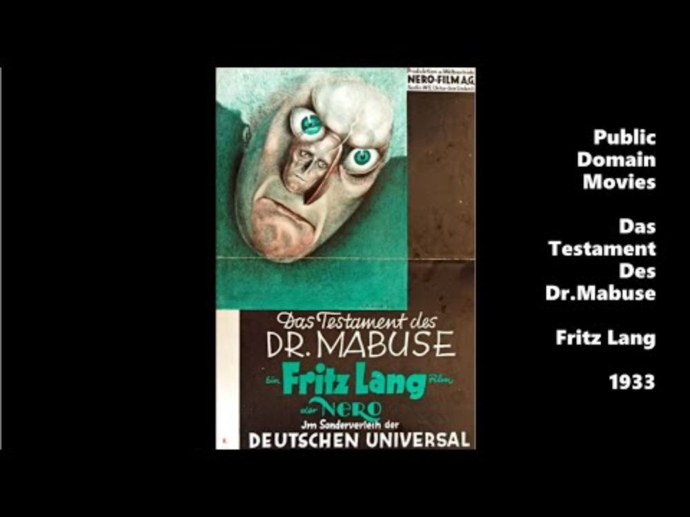 The Testament Of Dr. Mabuse 1933 - Public Domain Movie / Full