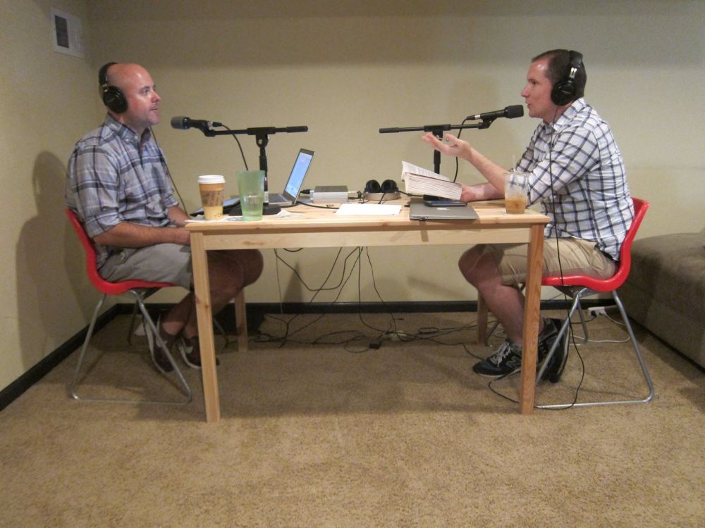 Me and Mike at a much less impressive Ikea table 12 years ago, in the basement of my old house, talking about who knows what book