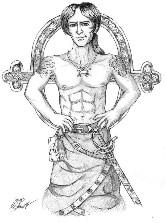 Handsome dude with abs.