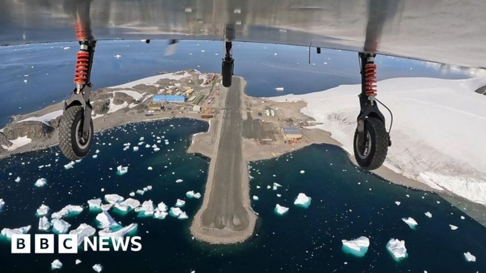 Moment giant Antarctica drone takes off