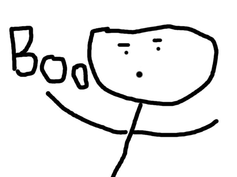 A stunning, photorealistic image of the babadook from the movie babadook with him waving his arms and saying "boo." Accompanied by alt-text full of lies.