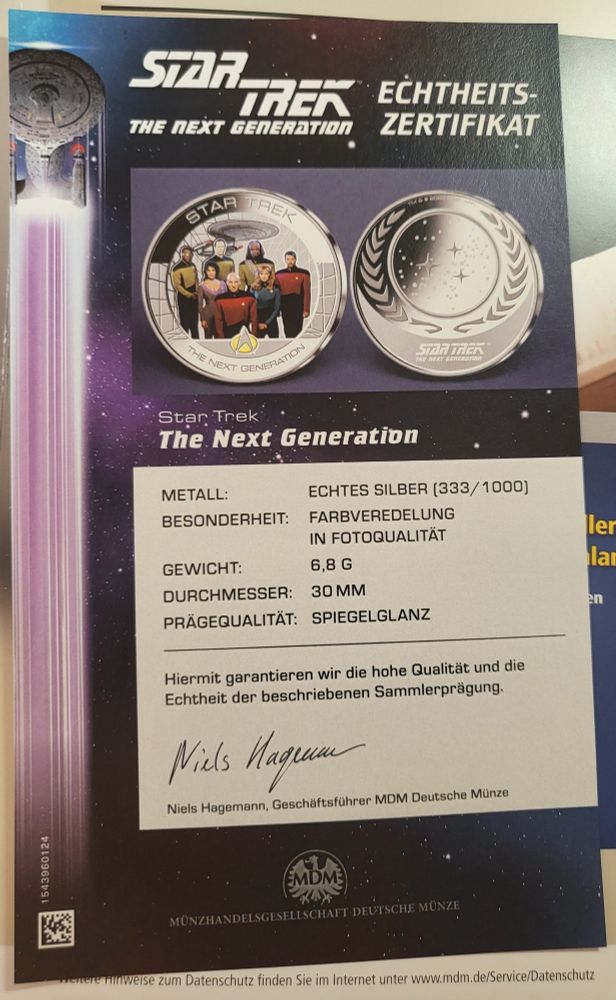 Foto des dazugehörigen Echtheitszertifikat