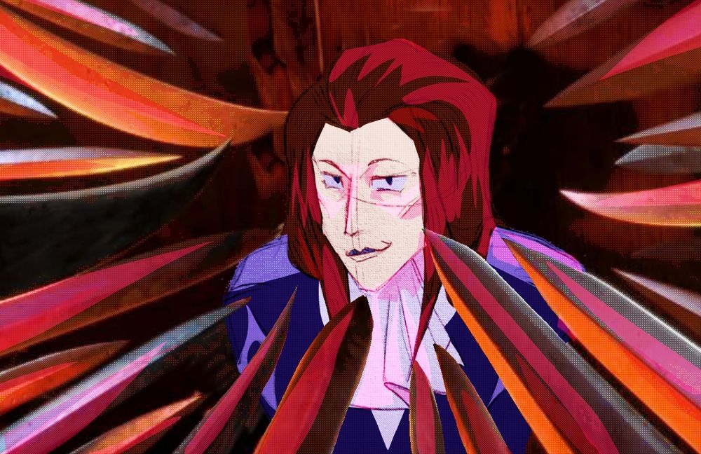 Liliana looking smug at the viewer while several swords are pointing at her (the Flynn rider meme basically)