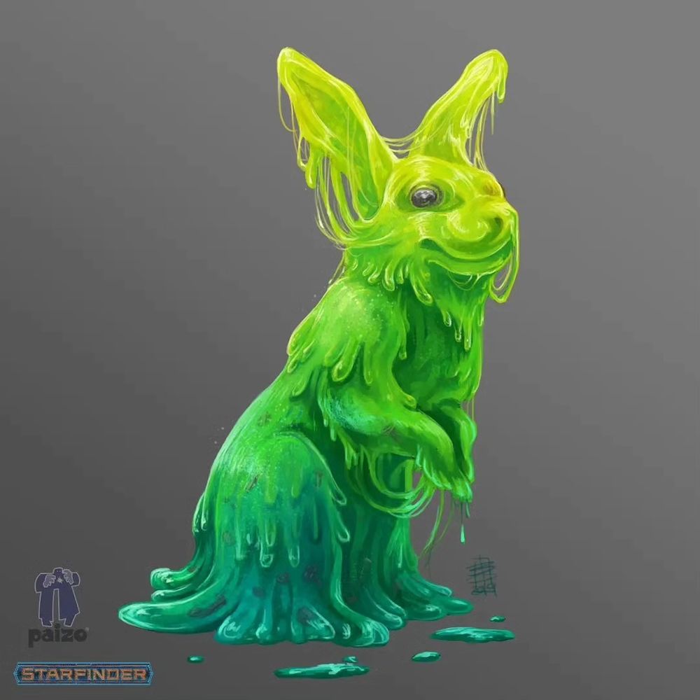 A jelly monster that can take many forms, here picked the shape of a cut bunny