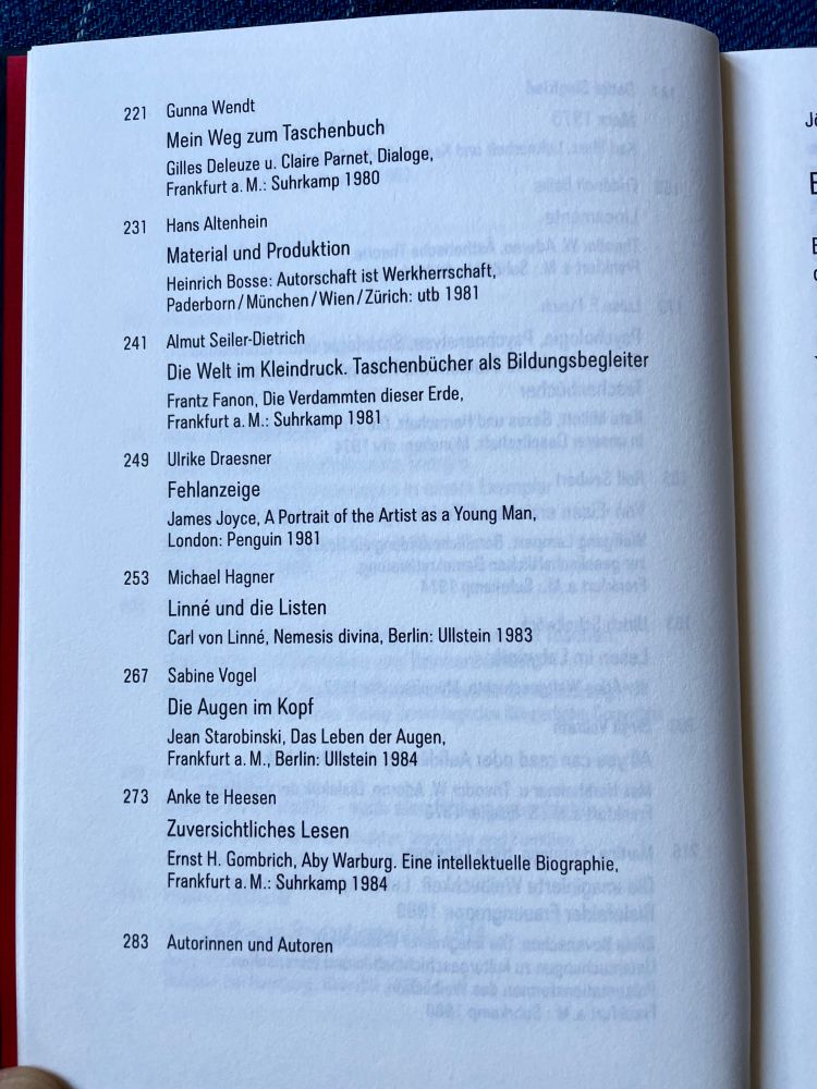 Die vierte Seite des Inhaltsverzeichnisses.