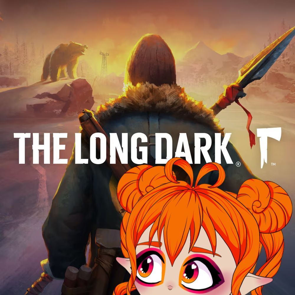 Promotional image for the game 'The Long Dark' with a screenshot of Izumi superimposed on top.  
