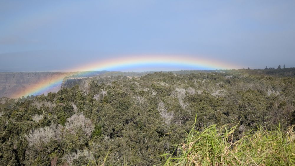 Rainbow over Kīlauea