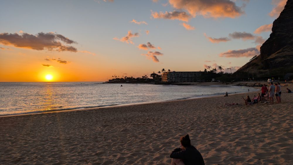 Sunset over Oahu