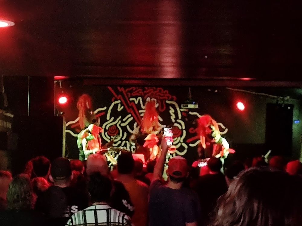 Da Gof Rockerz, Milwaukee's Warhammer themed band, playing at the X-Ray Arcade.