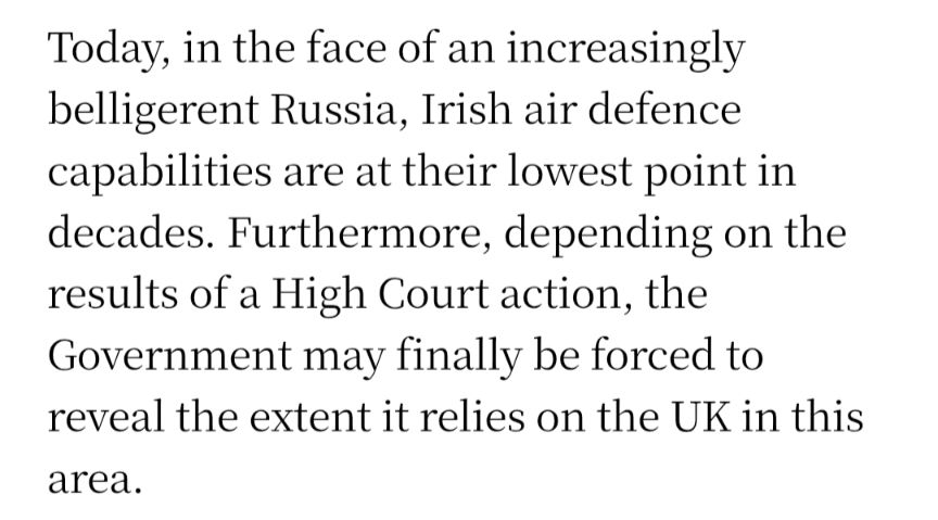 Extract from 2023 piece in Irish Times.

https://www.irishtimes.com/ireland/2023/05/08/who-protects-irish-skies-the-secret-air-defence-deal-that-dates-back-to-the-cold-war/