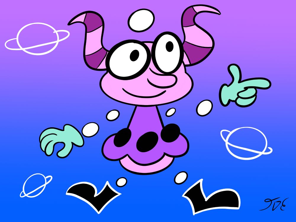 Tumbuggle - Purple psychic acrobat creature