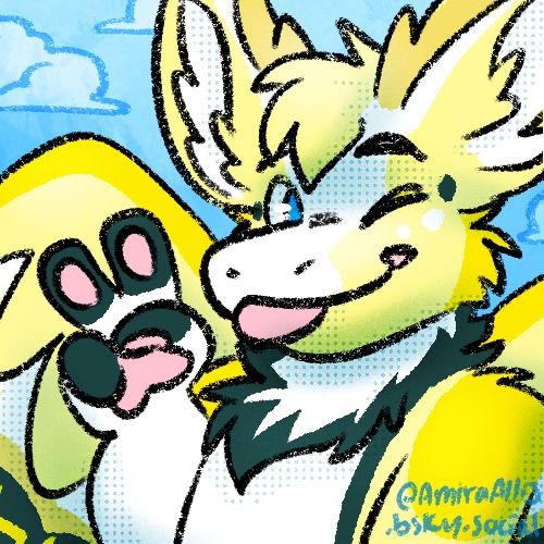A dutch angel dragon flashing a peace sign at the viewer