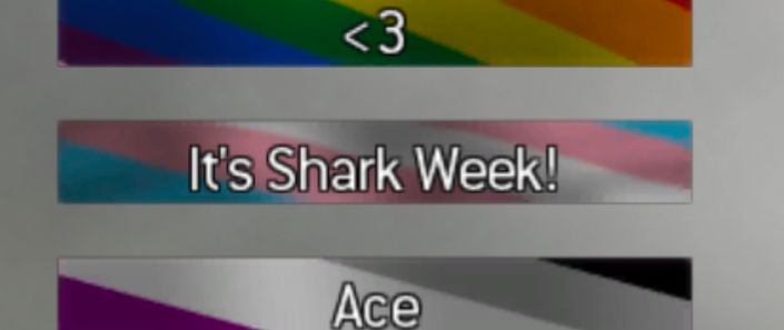 iw4x trans flag with "it's shark week!" text on top of it