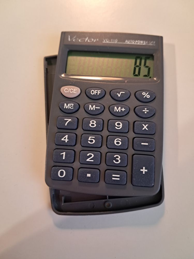 An opened calculator 