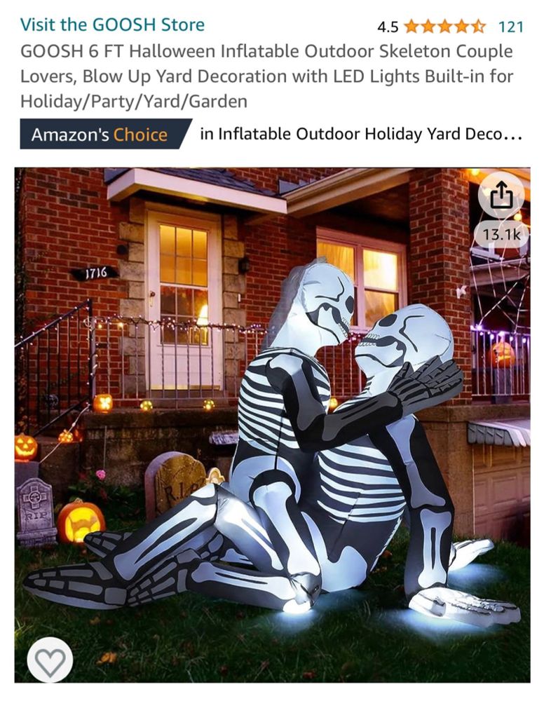 amazon listing for halloween inflatable lawn skeletons having sex
