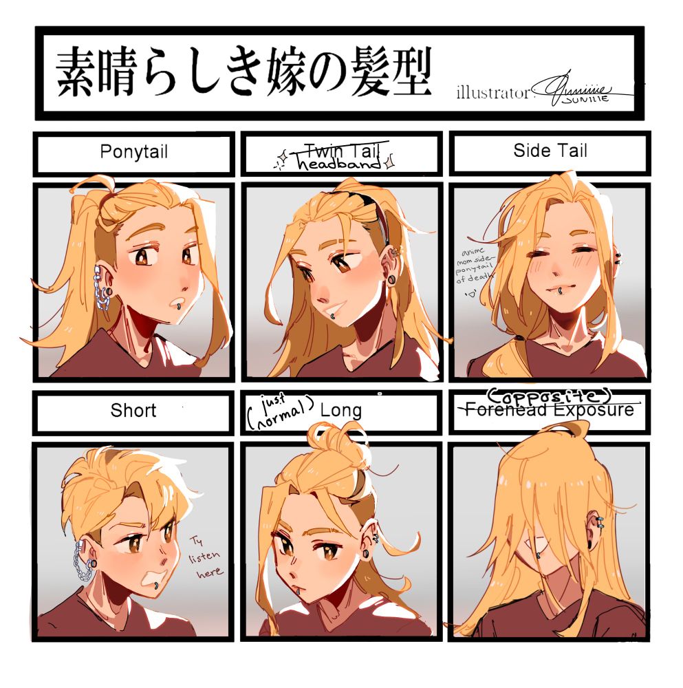 Hairstyle meme with a blond, long haired man. OC belongs to Eicaxy! 