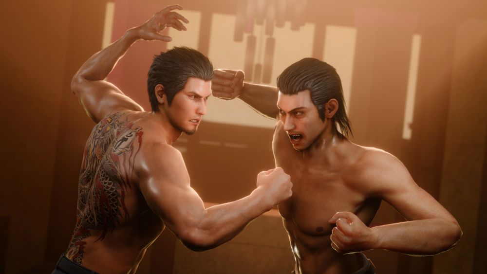 Yakuza fanart of old Kiryu and Nishiki fighting