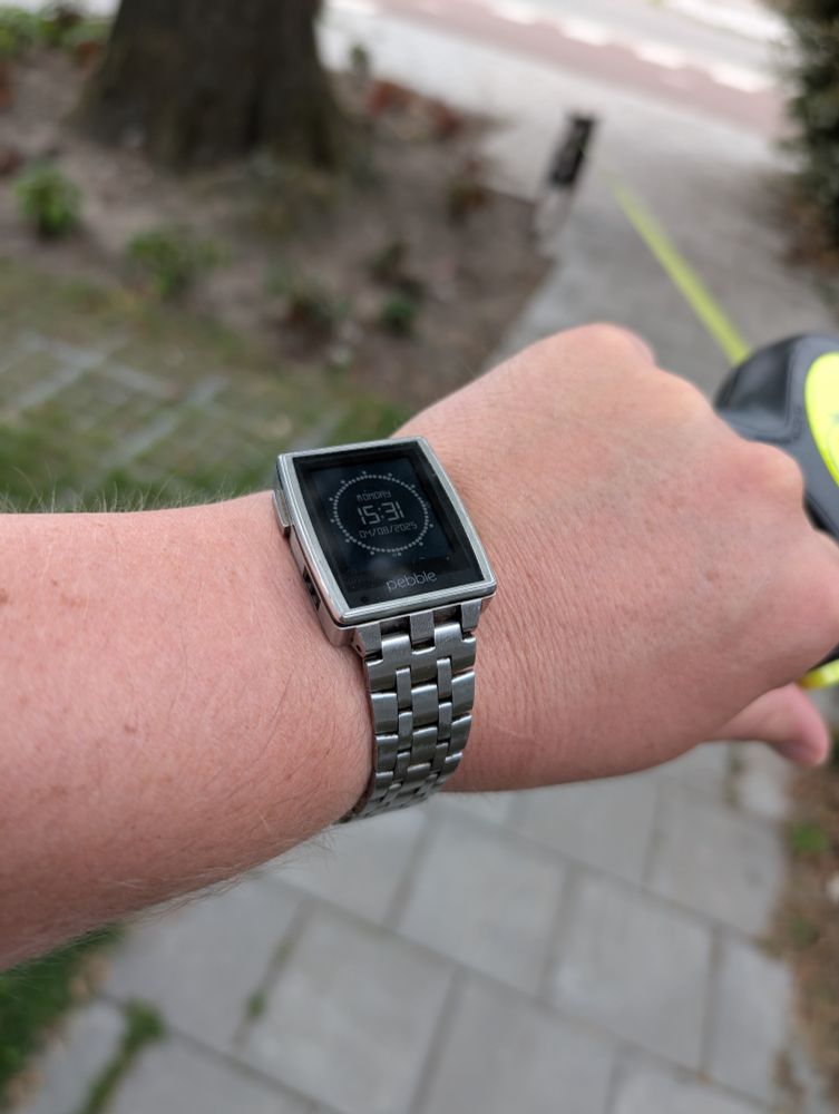 Pebble steel smartwatch