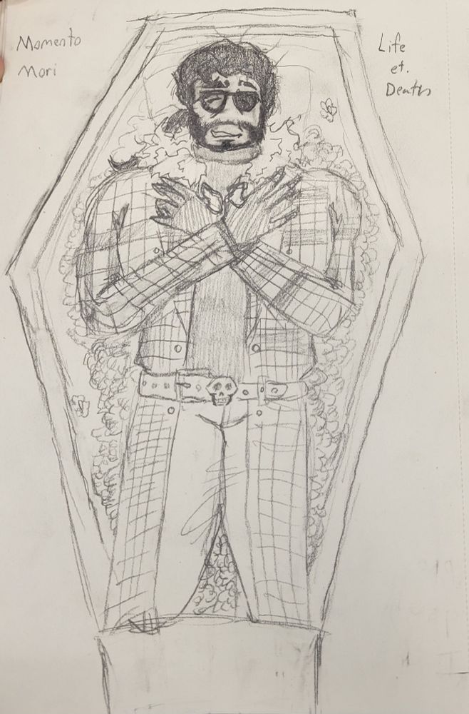 One of Midas' Roblox OCs in a coffin 