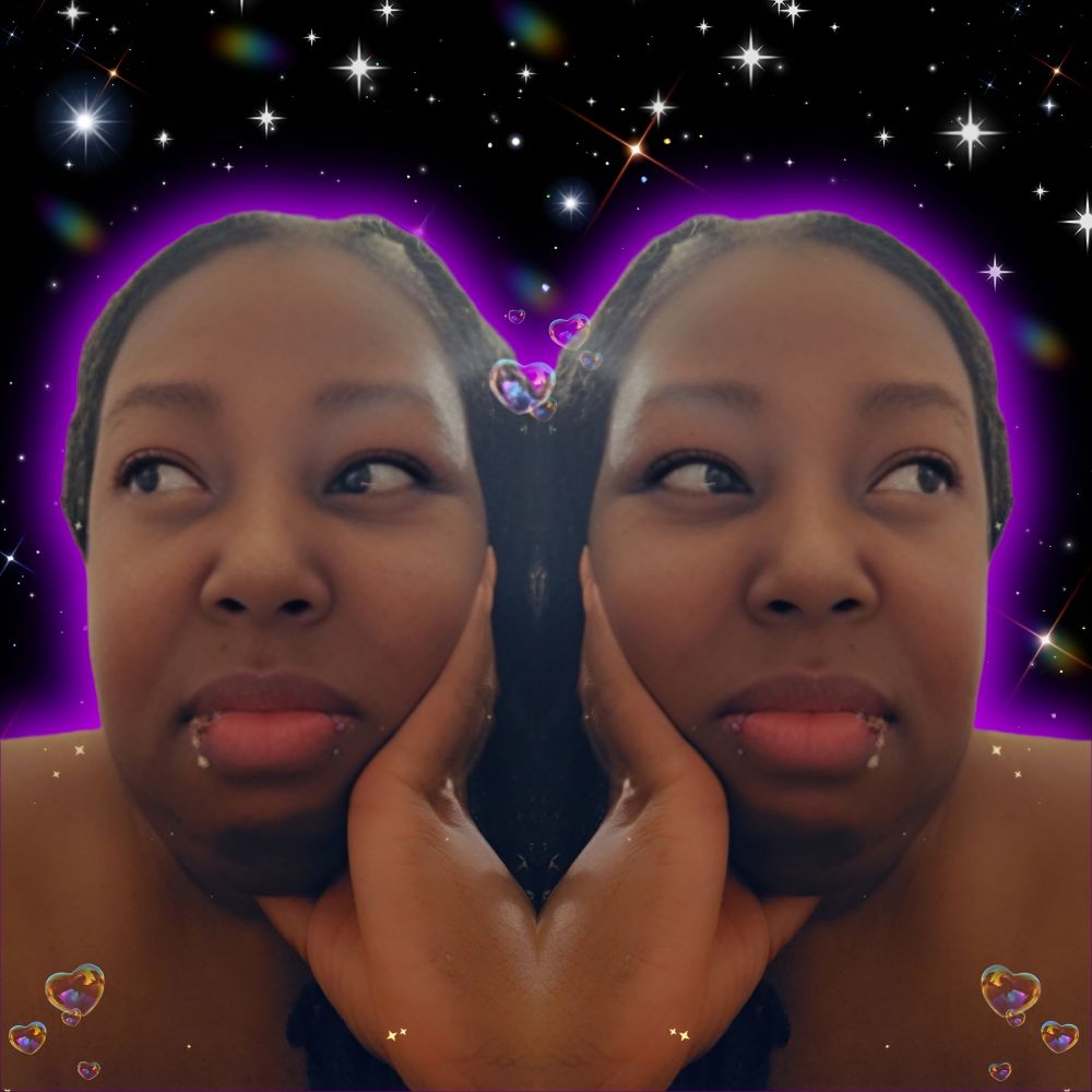 Pheonix Von Phire stares into the universe pondering the complexity of white violence against marginalized communities. 