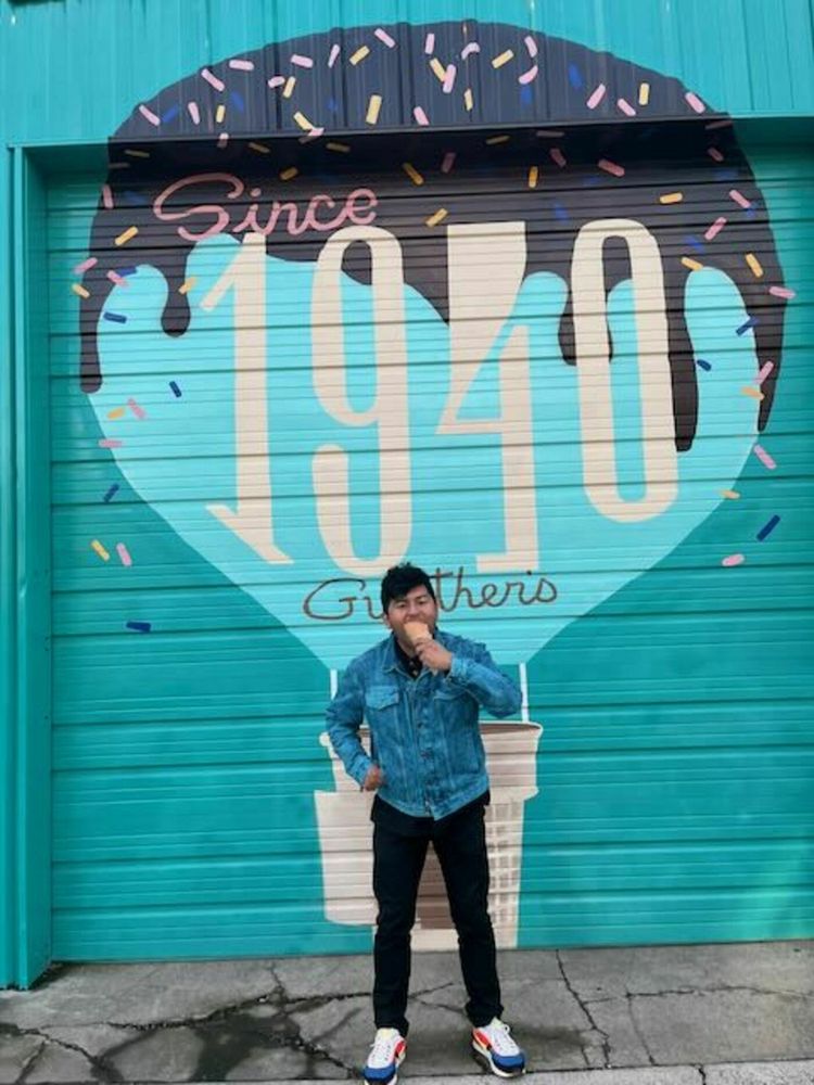 Pablo eating Gunther's Ice Cream