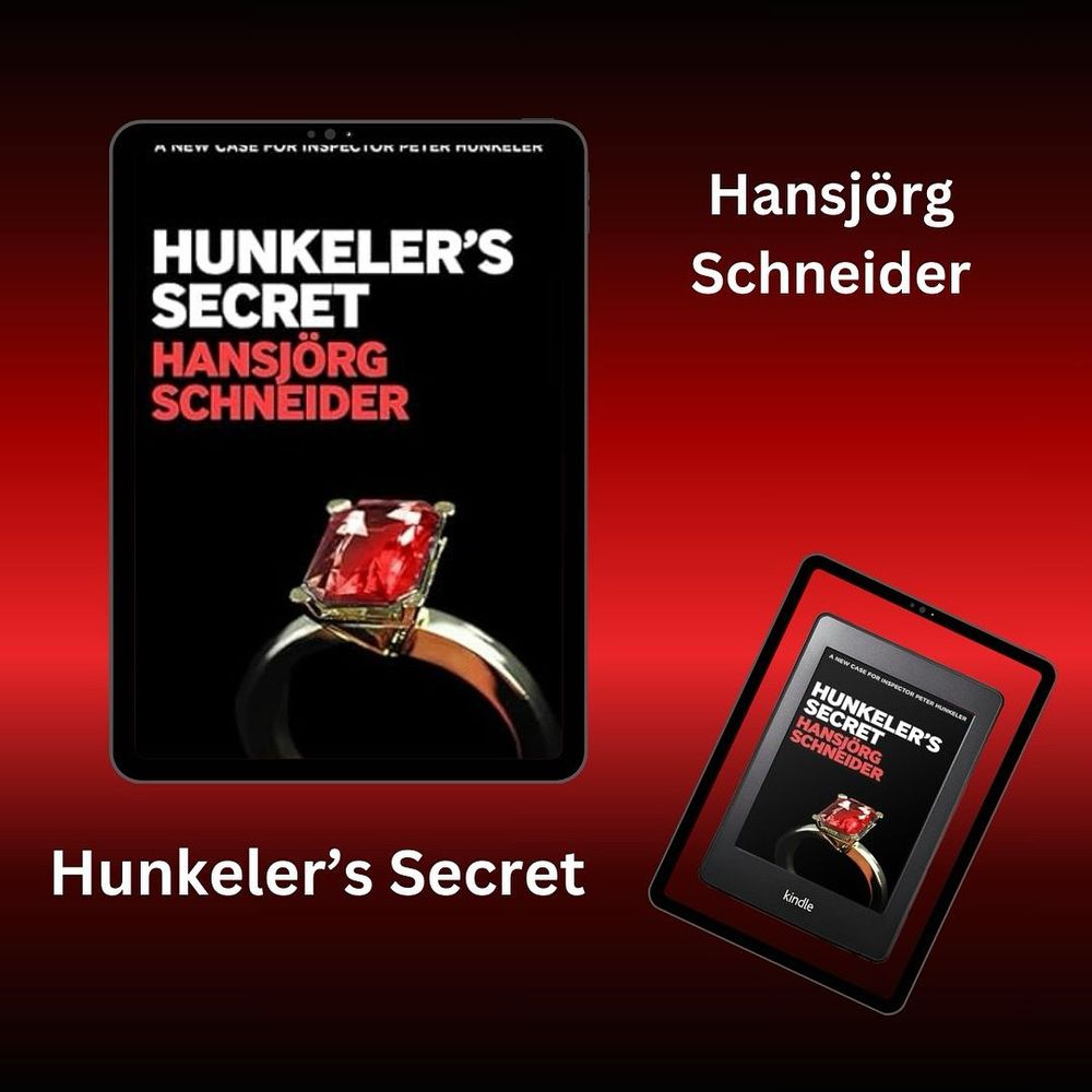 Image shows two copies of book cover - title and author above an image of a princess cut ruby ring 