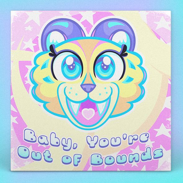 Baby, You're Out of Bounds cover with Faith in the center with a wide smile 