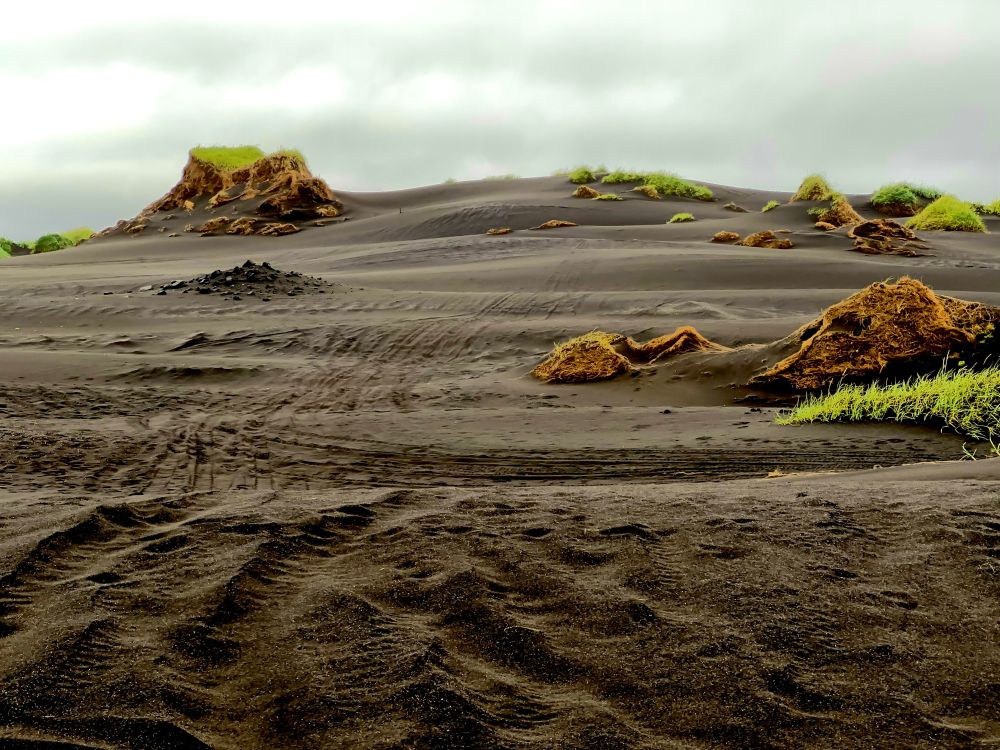 Black sand dunes in Iceland.