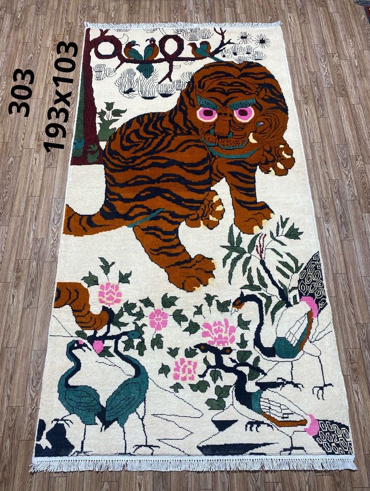 This one is the imagination of my finest Artisan, master rug maker and a good friend. He is only 23. We love creating rugs together and result is always better received than expectations of ours. 