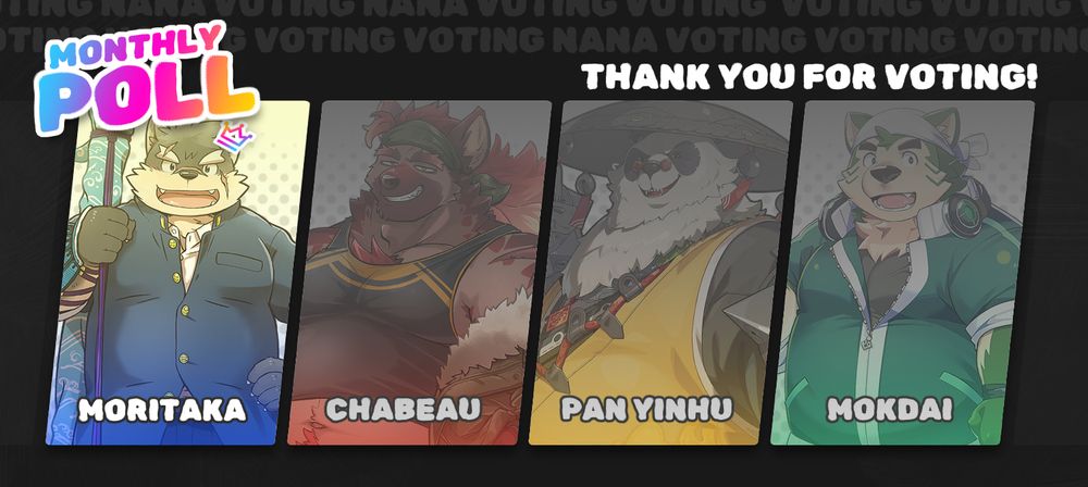 picture showing that moritaka won the poll agaisnt chabeau, pan yinhu and mokdai