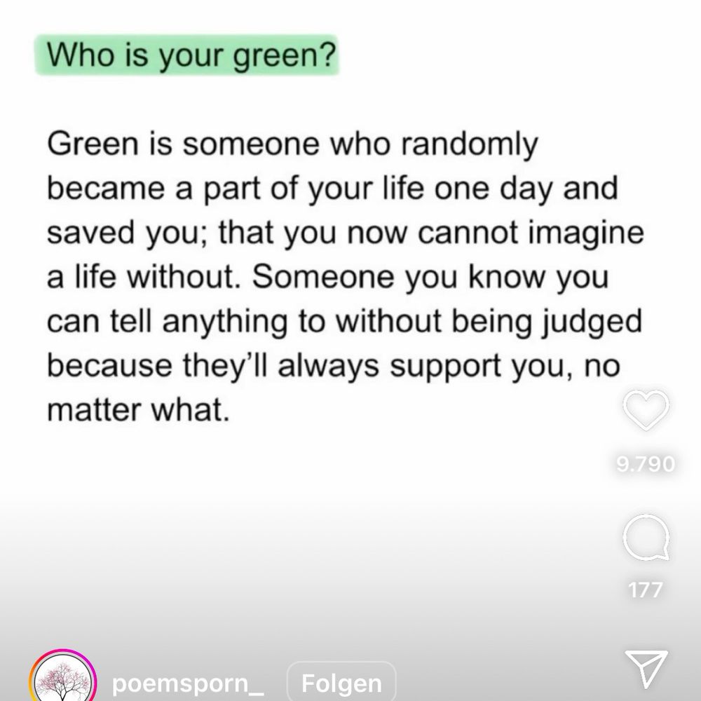 Who is your green text