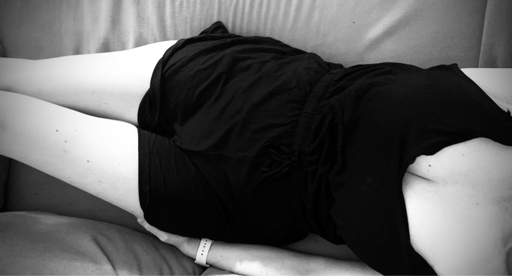 Women in black dress b/w shot