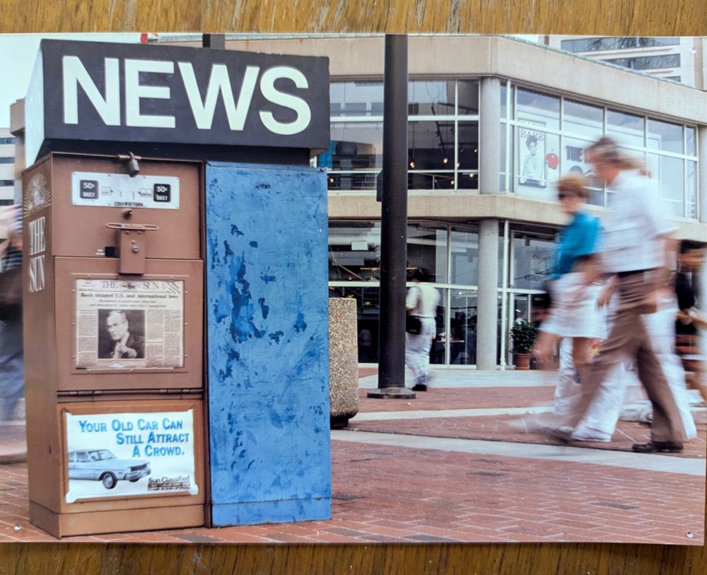“Sun Paper Caper,” B.E.R.N. (Baltimore Emergency Response Network), Baltimore, January 20, 1989, Bush I Inauguration.

Thousands of copies were wrapped around Baltimore Sunpapers in news boxes around the city.
