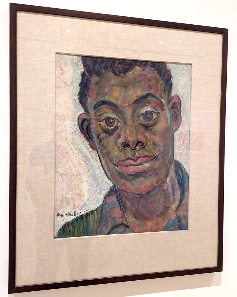 Beauford Delaney exhibit at the Drawing Center, NYC, through September 14, 2025.

"James Baldwin,” by Beauford Delaney, 1945.