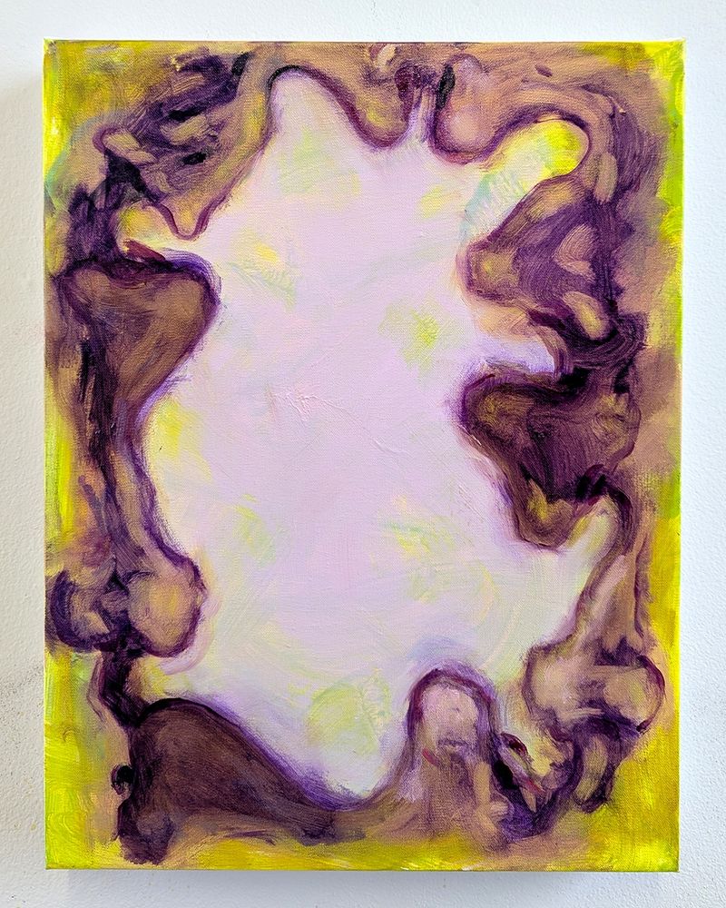 Colorful painting.

“Study for a Ceiling with Noses,” Oil and Acrylic on Canvas, about 16 inches by 12 inches or so, 2025.
