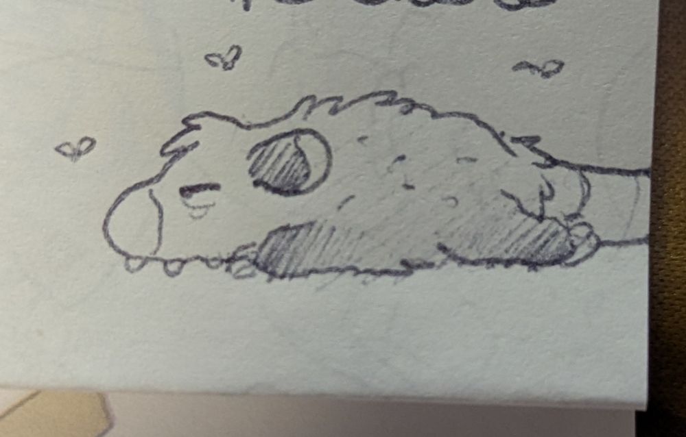 Sleep deprived cartoon possum